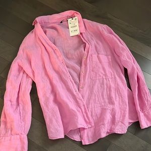 Pink button up Zara